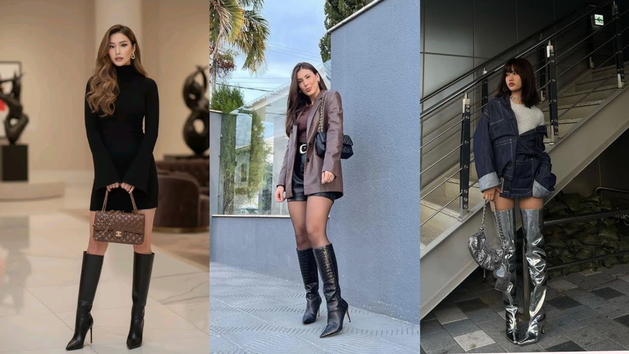 Chic Leather Long High Heel Boots Designed for Glamorous and Confident Women
