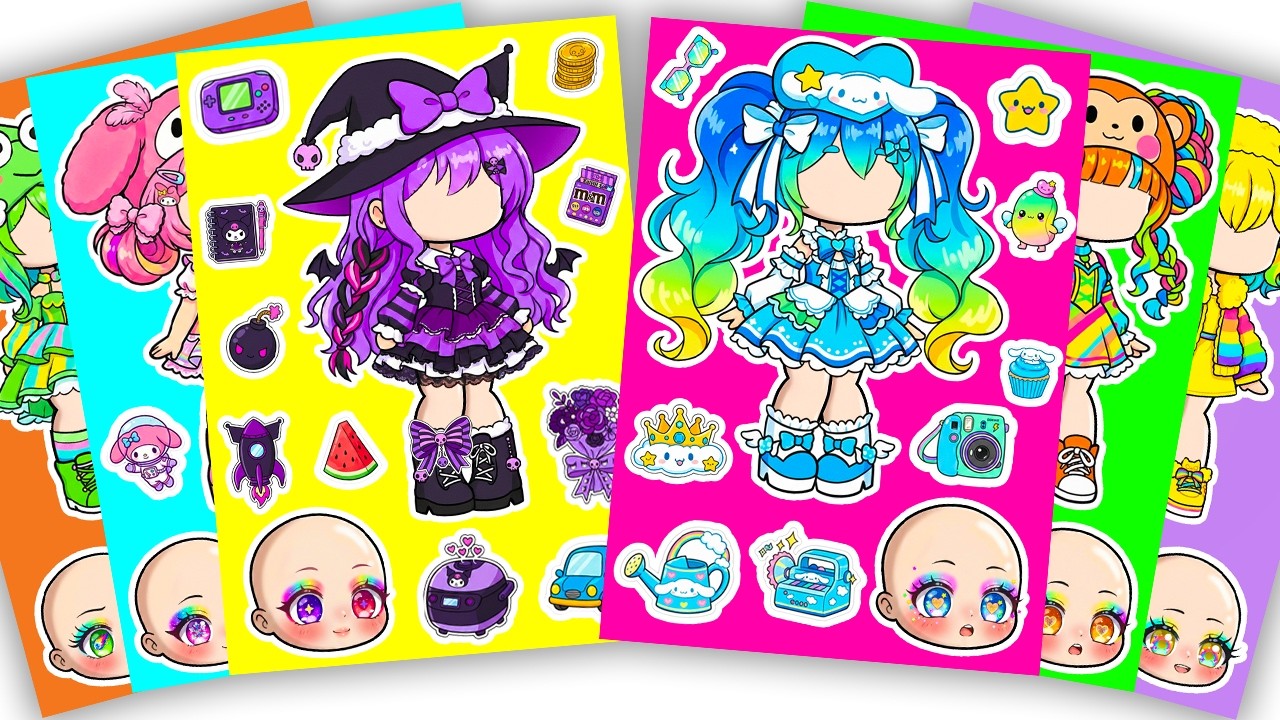 🍿Paper DIY🍿 Cute Sanrio X Gacha Sticker Book #Cinnamoroll #Melody #Kuromi #asmr #paperdiy #gachalife