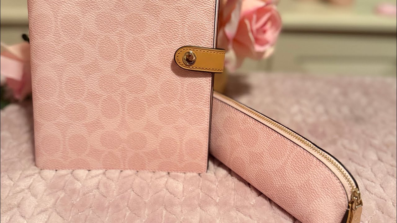 COACH 2026 Powder Pink Notebook & Pencil Case | Luxury Stationery Unboxing & Close-Up