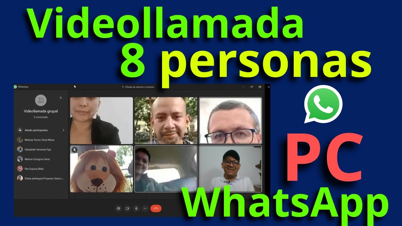 videollamada grupal whatsapp computadora 8 personas