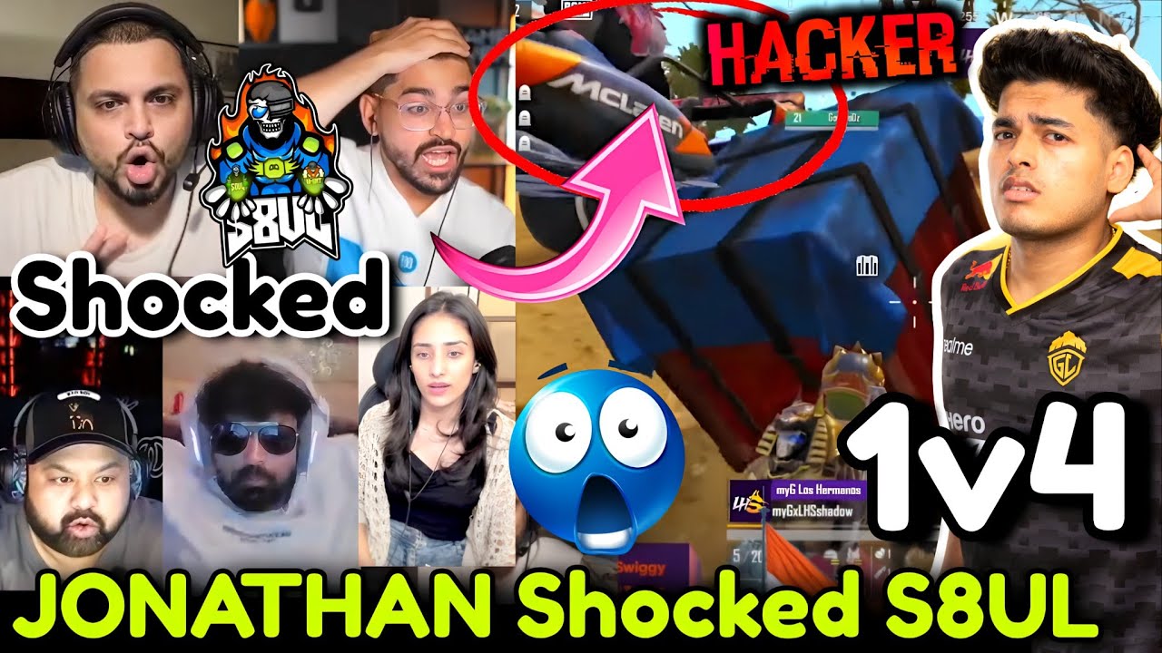 😡JONATHAN Angry 1v4 S8UL Shocked 😱Flying Buggy H@cker Shoot 🏎️🥵 GODL WWCD 🏆🔥