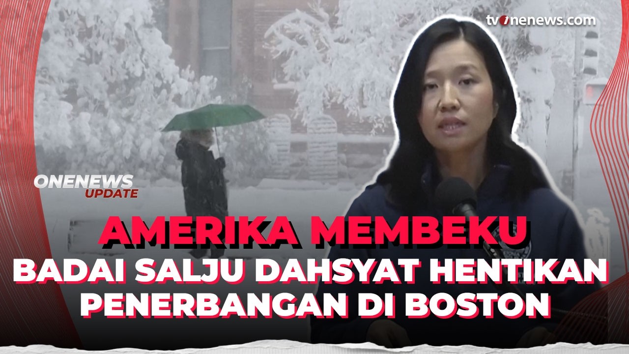 Boston Diserang Badai Salju Ekstrem, Ribuan Penerbangan Dibatalkan | OneNews Update