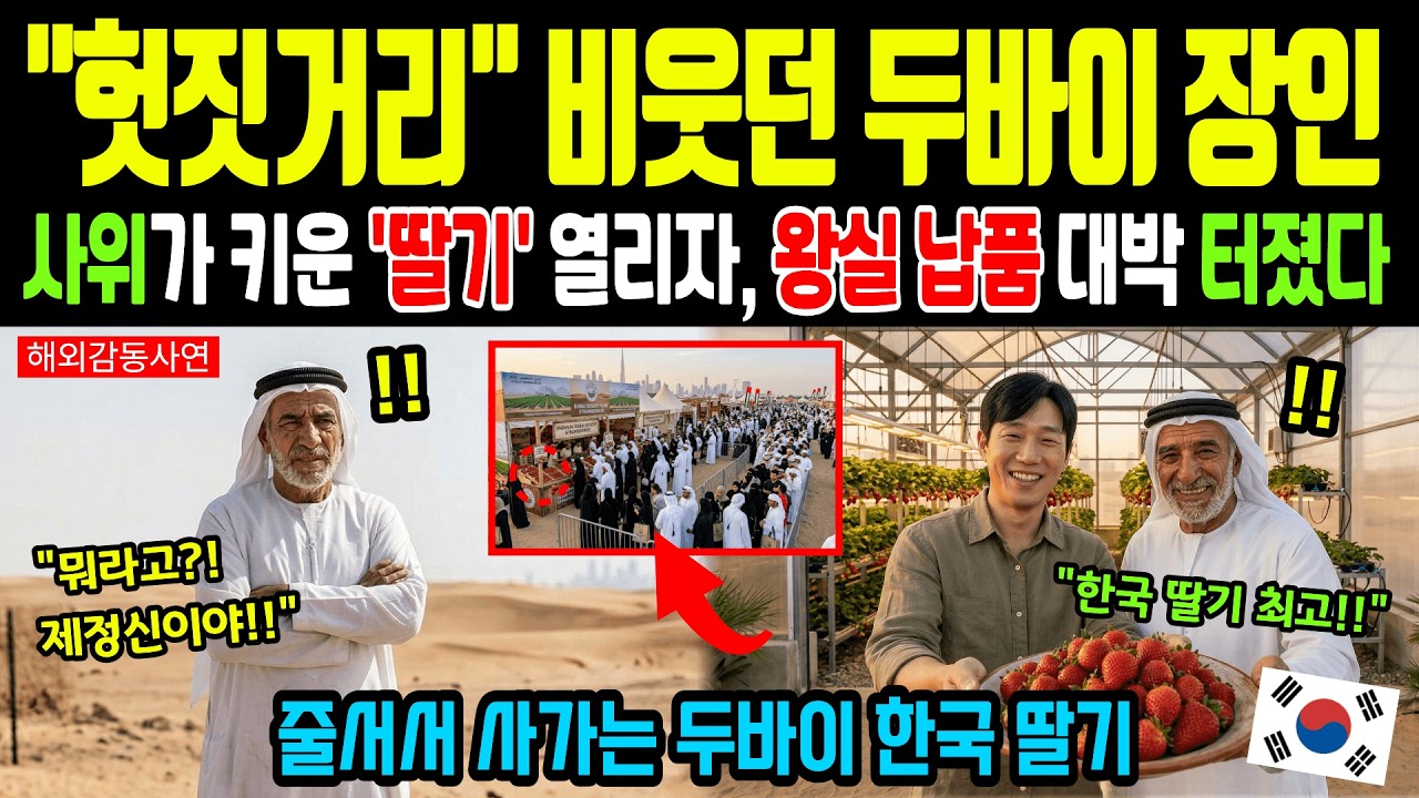 [해외감동사연] 한국에서 쓰는 씨앗이라 비웃던 두바이 농부들 참교육! 장인어른의 파산 직전 3대 농장 살려낸 한국사위의 소름 돋는 K딸기농법