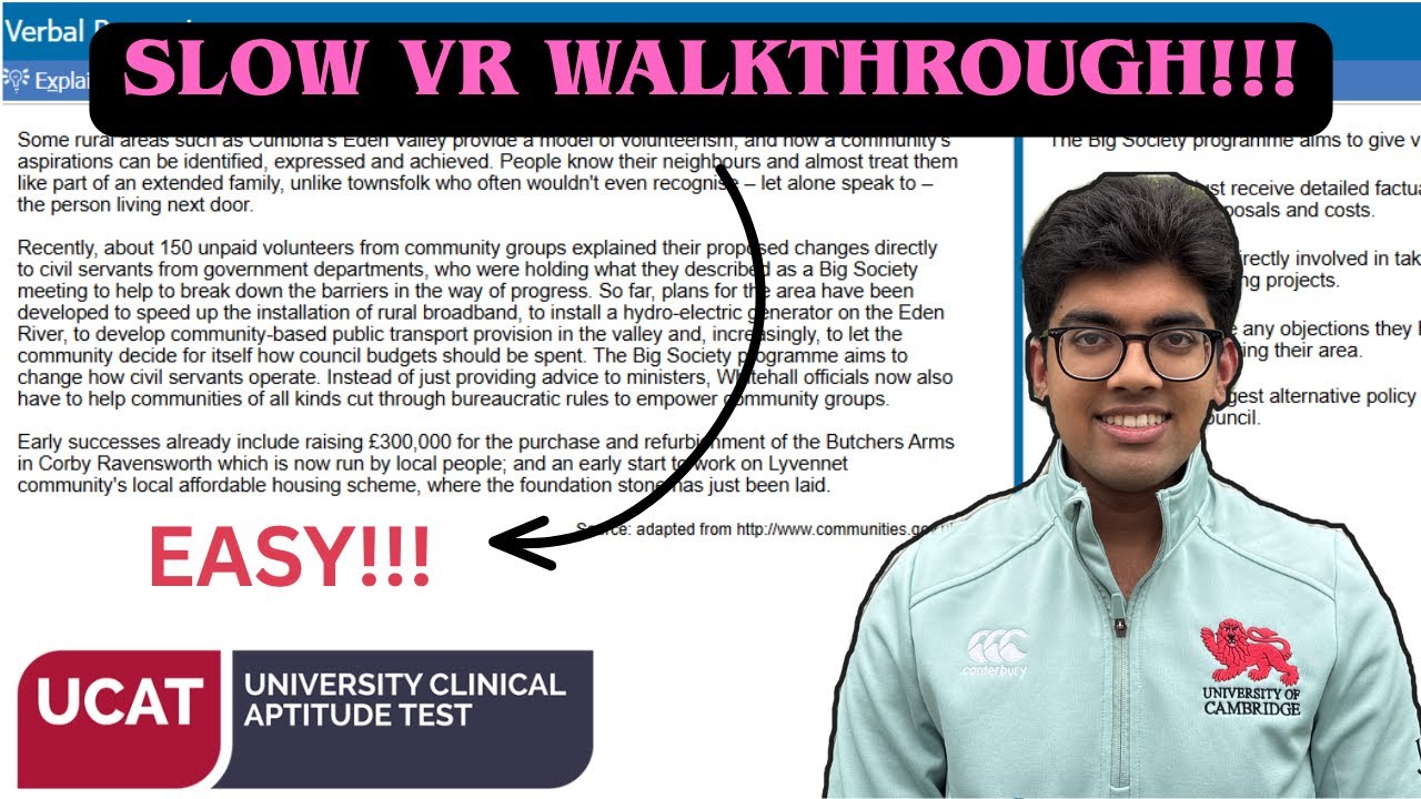 OFFICIAL VERBAL REASONING SLOW WALKTHROUGH!!! | UCAT VR #2