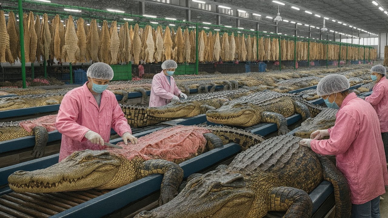Inside the Crocodile Leather Factory | From Crocodile Skin to Luxury jackets & Bags | Full Process