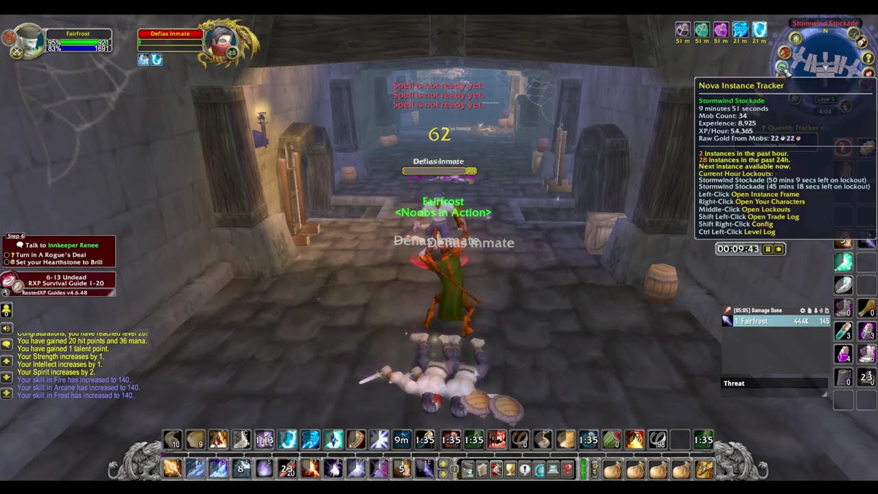 Anniversary WOW Horde Mage solo Stockades   22-32lvl 50-70k XP 1h / 8-10g G/H* Don't do at home