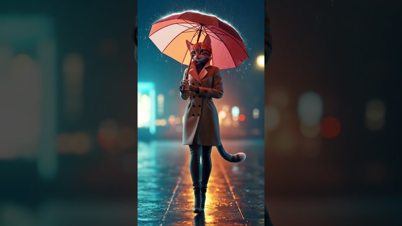 Her silent walk in the rain 