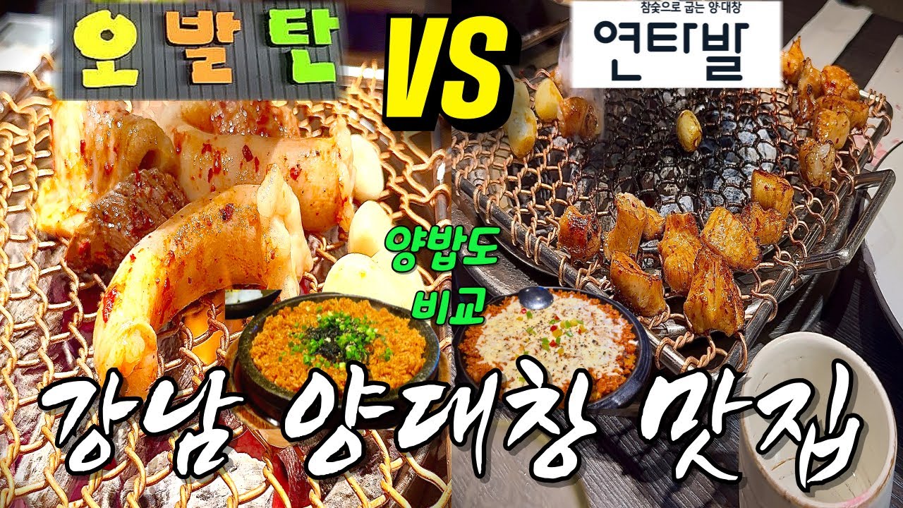 강남 양대창 곱창 맛집 오발탄 삼성동 VS 연타발 압구정 비교!! | 대창 맛집 | 양밥 양치밥 한우 대창구이 | 도산대로