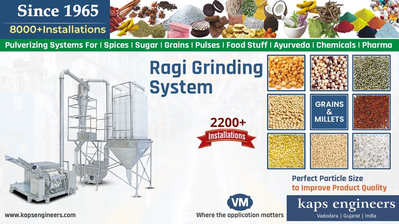 Finger Millets Ragi Grinding System | Ragi Powder Making Machine | Ragi Pulverizer #milletspowder