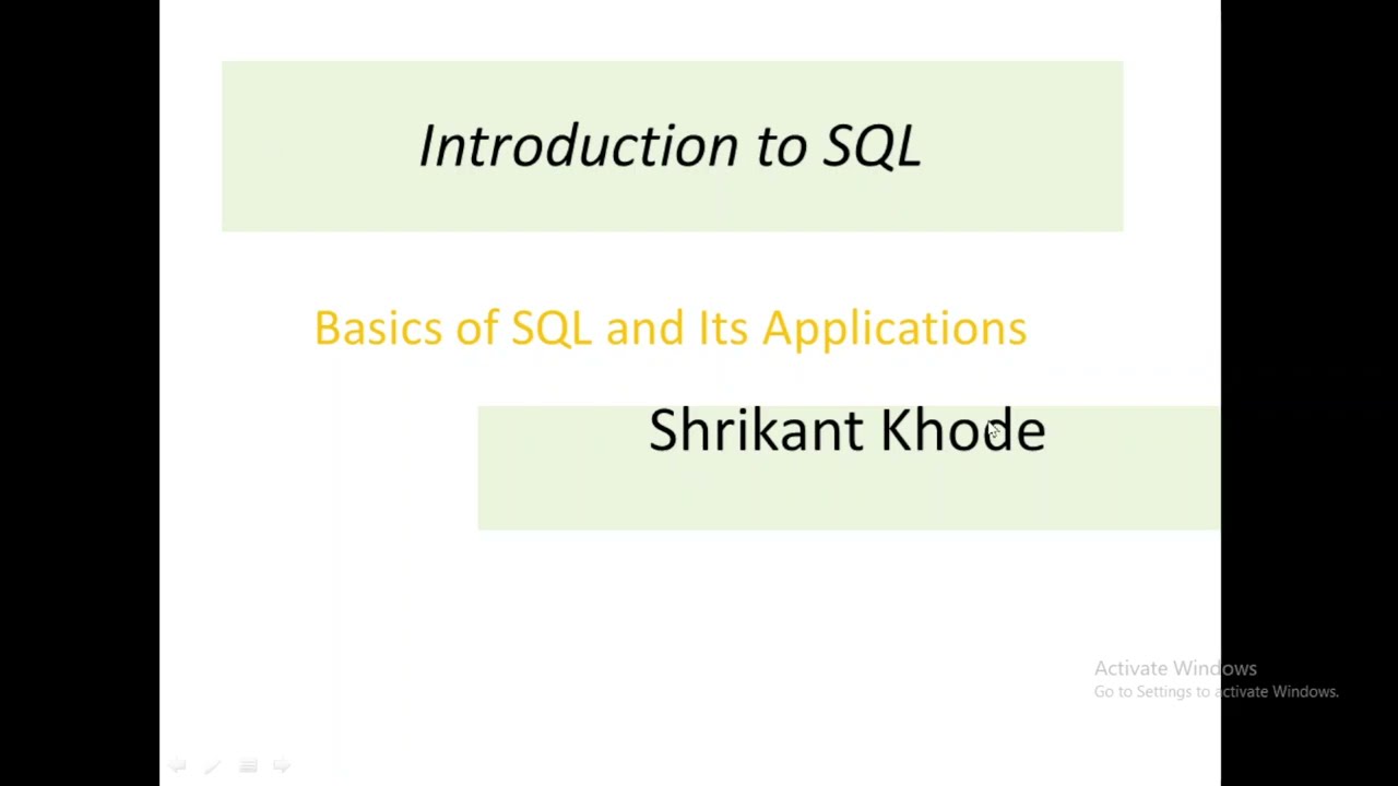 Learn Sql |Day 1|Intro to Sql | Sql Journey With Shrikant