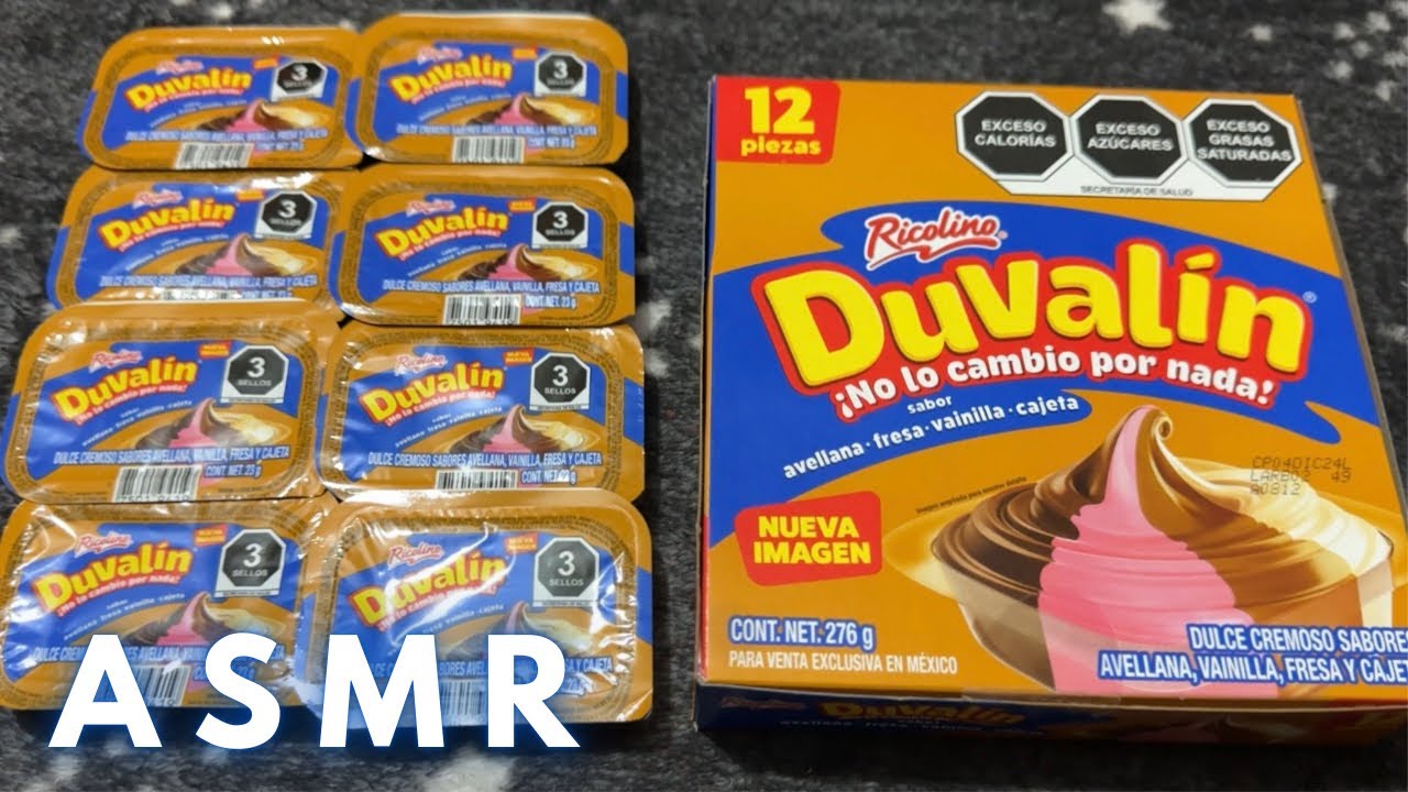 ASMR analizando y comiendo DUVALIN 4 SABORES🍬