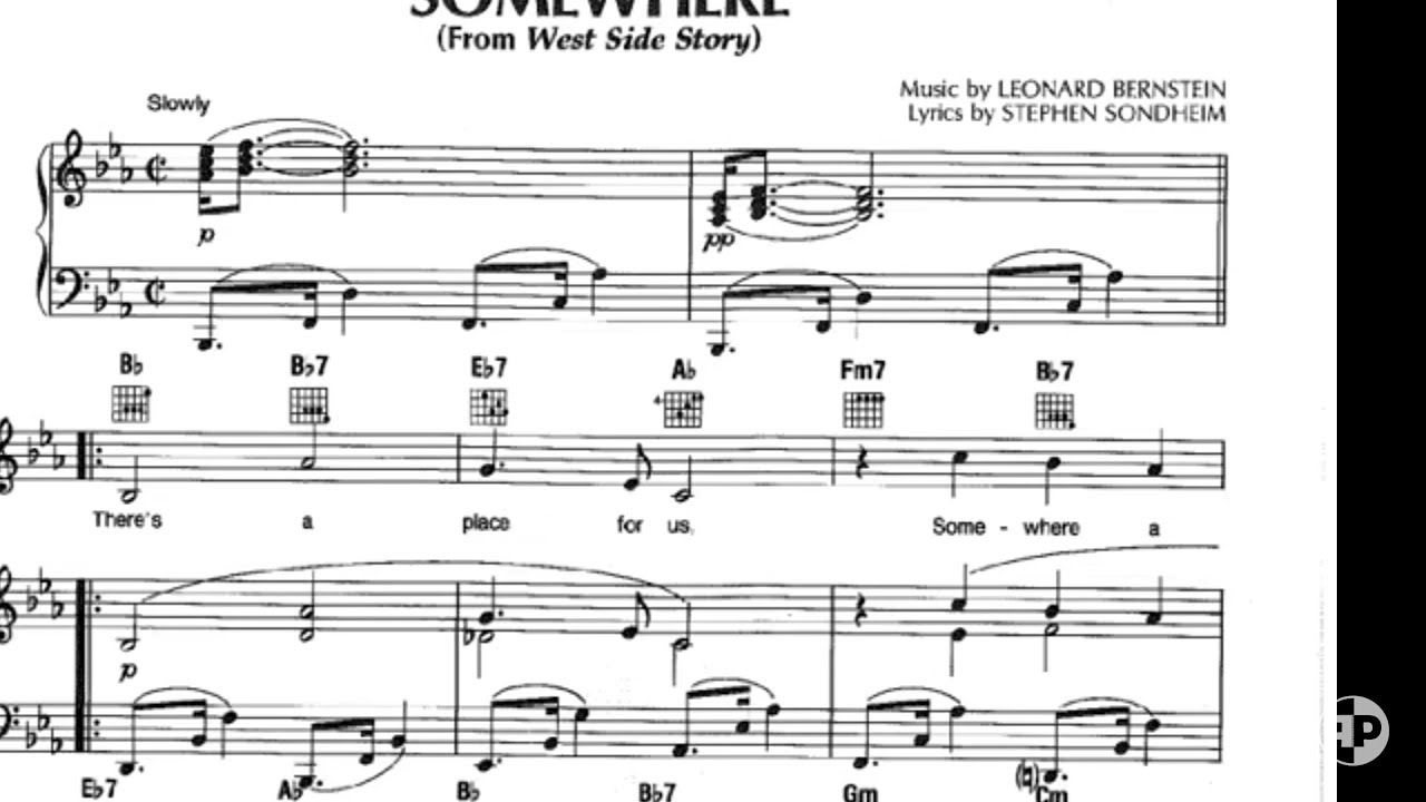 Somewhere ‐ West Side Story -piano accompaniment