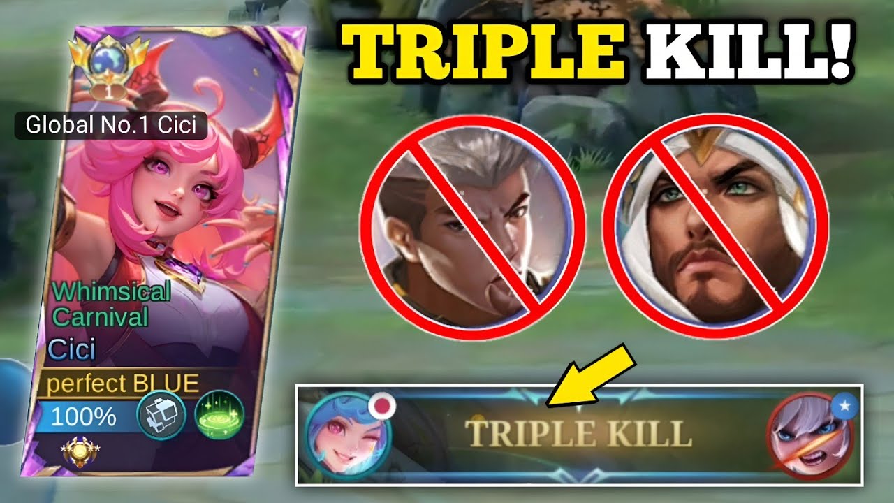 TRIPLE KILL!😱 | CICI VS. CHOU & KHALEED! | CICI BEST BUILD AND EMBLEM -MLBB🔥