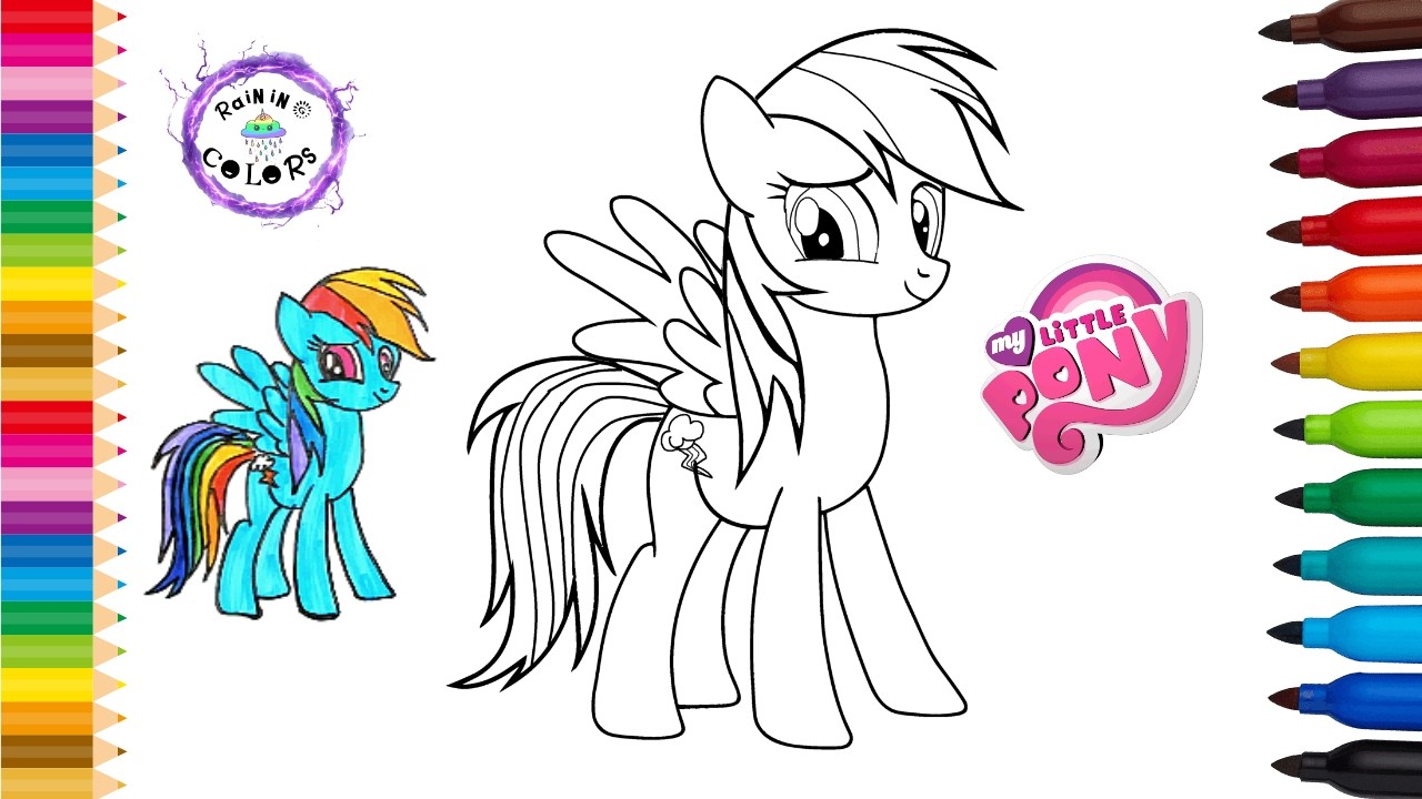 How To Draw Rainbow Dash Cute Easy Drawing And Coloring | My Little Pony #rainbowdash #rainingcolors