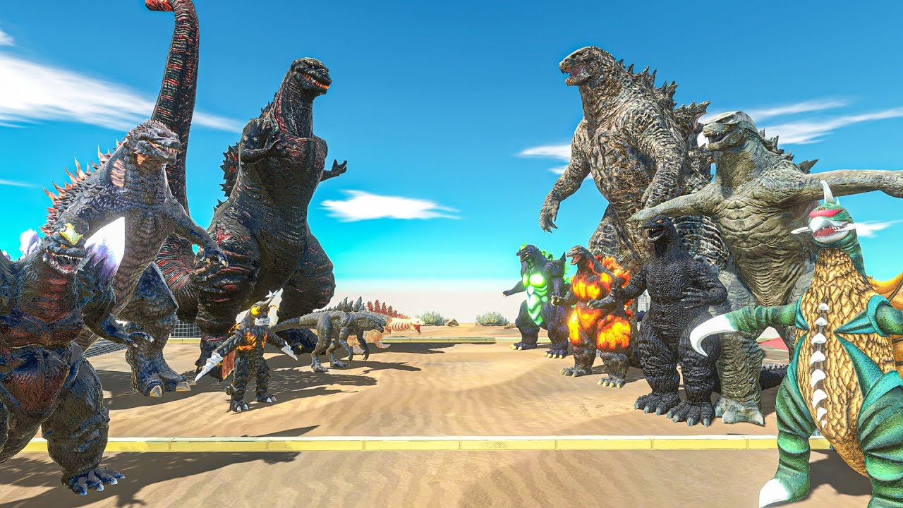 EVOLUTION GODZILLA x GODZILLA 2014 VS Shin Godzilla x Megalon - Godzilla War