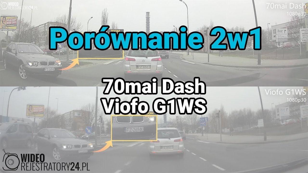 70mai Dash Camera / Viofo G1WS - por&oacute;wnanie 2w1 @ 1080p30