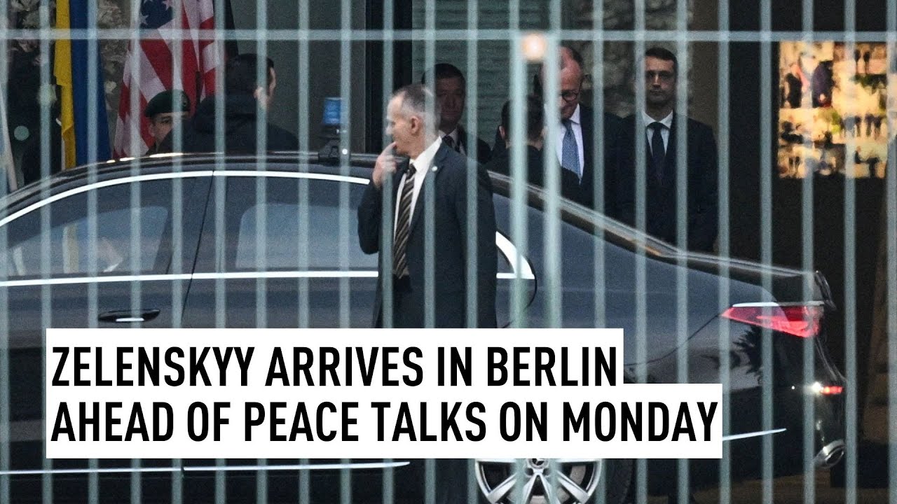 Zelenskyy arrives in Berlin ahead of peace talks on Monday