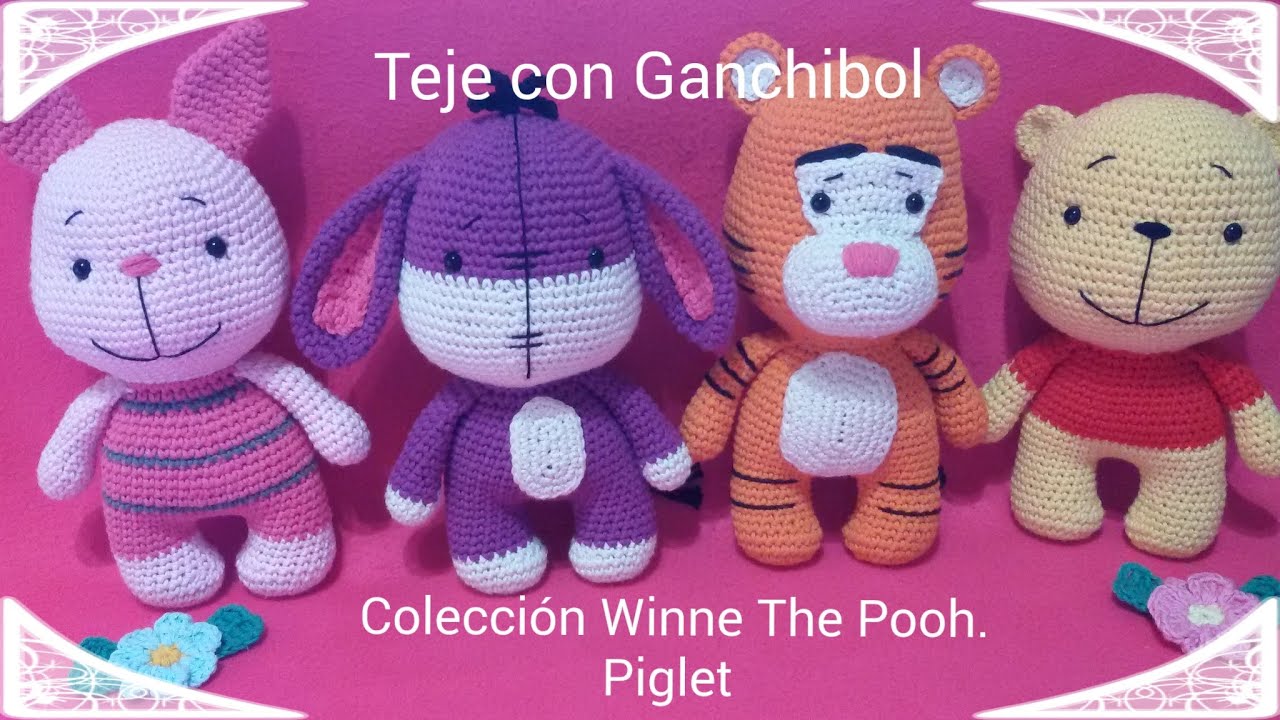 Piglet // Colección Wine The Pooh // Teje con GanchiBol // Tutorial Paso a paso amigurumi