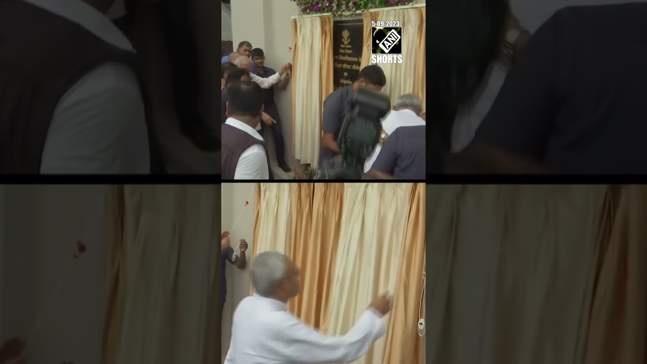 CM Nitish Kumar Falls off from stage while inaugurating renovated Wheeler Senate House in Patna