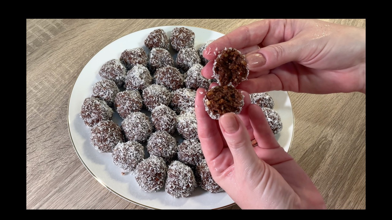No-Bake Chocolate Pecan Biscuit Balls - Quick and Easy Dessert with Rum and Orange