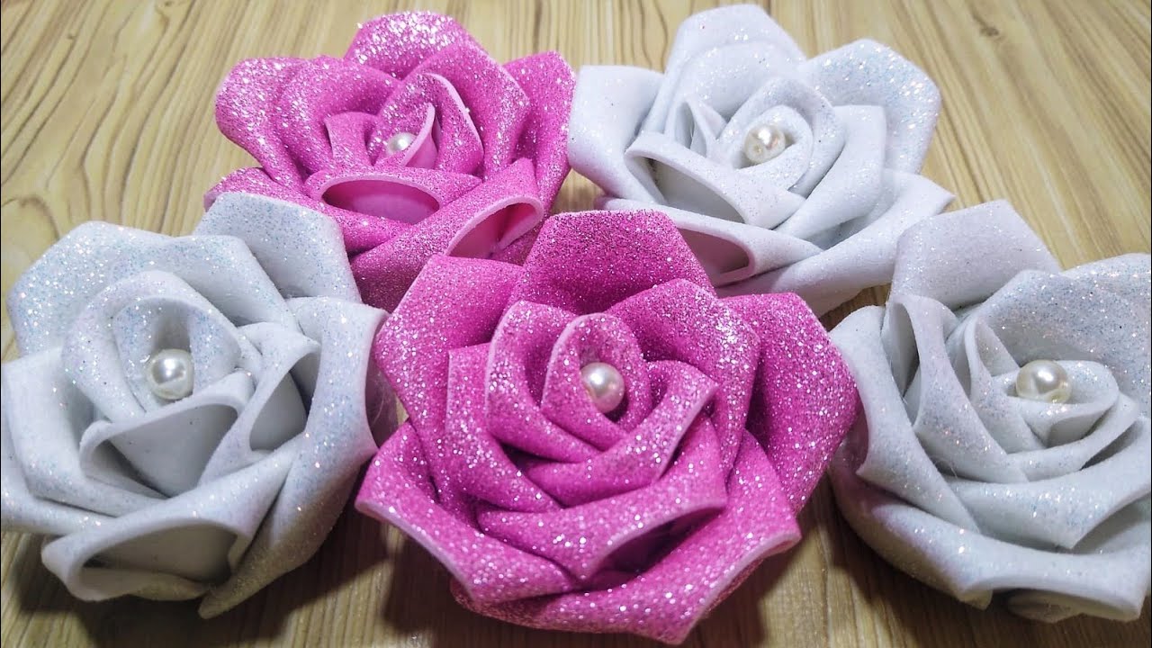 Como hacer ROSAS ETERNAS de foamy diamantado de 11 petalos