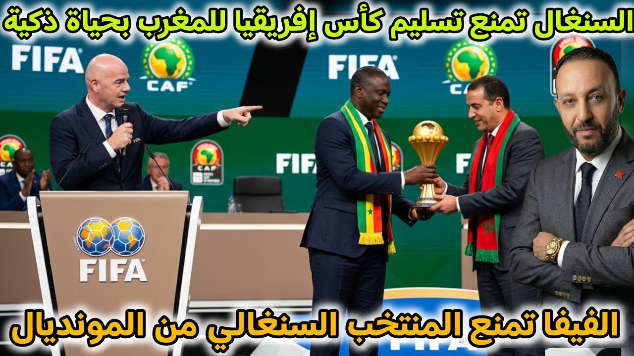 السنغال تمنع تسليم كأس إفريقيا للمغرب بحيلة ذكية، و الفيفا تمنع السنغال من المشاركة في المونديال