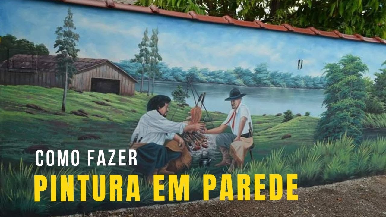 Como pintar paisagem em parede mural acrilico marcio monteiro artista plastico