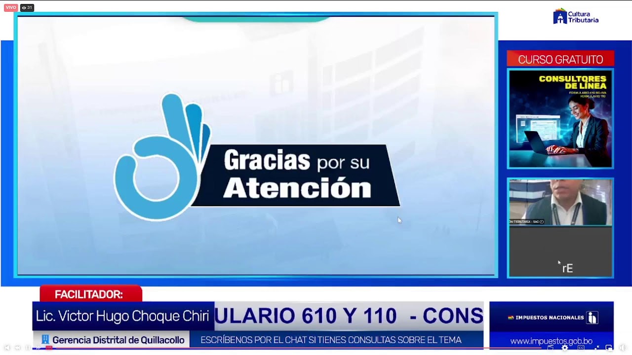 CURSO EN VIVO: CONSULTORES EN LÍNEA FORMULARIO 610 Y 110