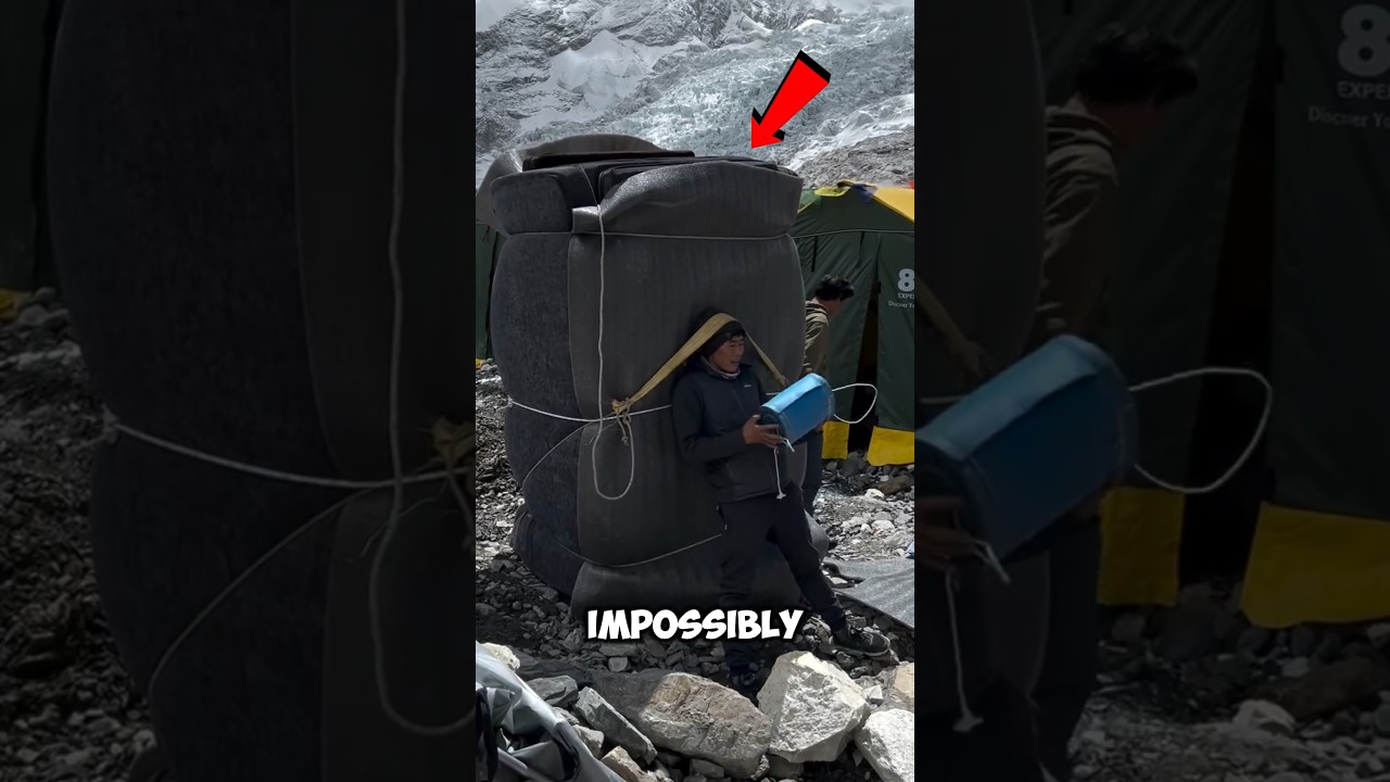 Climbing Everest With Giant Backpack