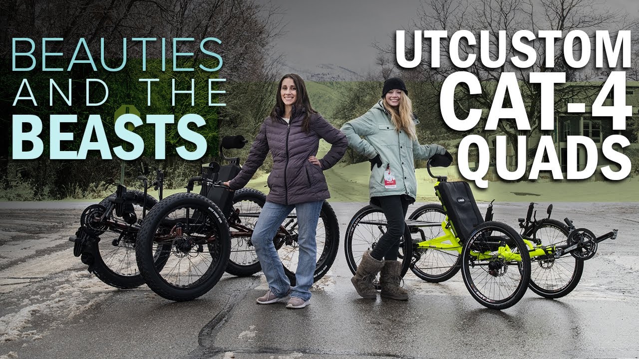 UTCustom Catrike Quads by Utah Trikes - SNOW DAY! Root Beer Fat Cat-4 & Hyper Yellow 24in Cat-4 Quad
