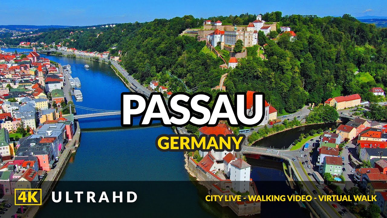 4K Пешеходная экскурсия по Пассау, Германия, Бавария