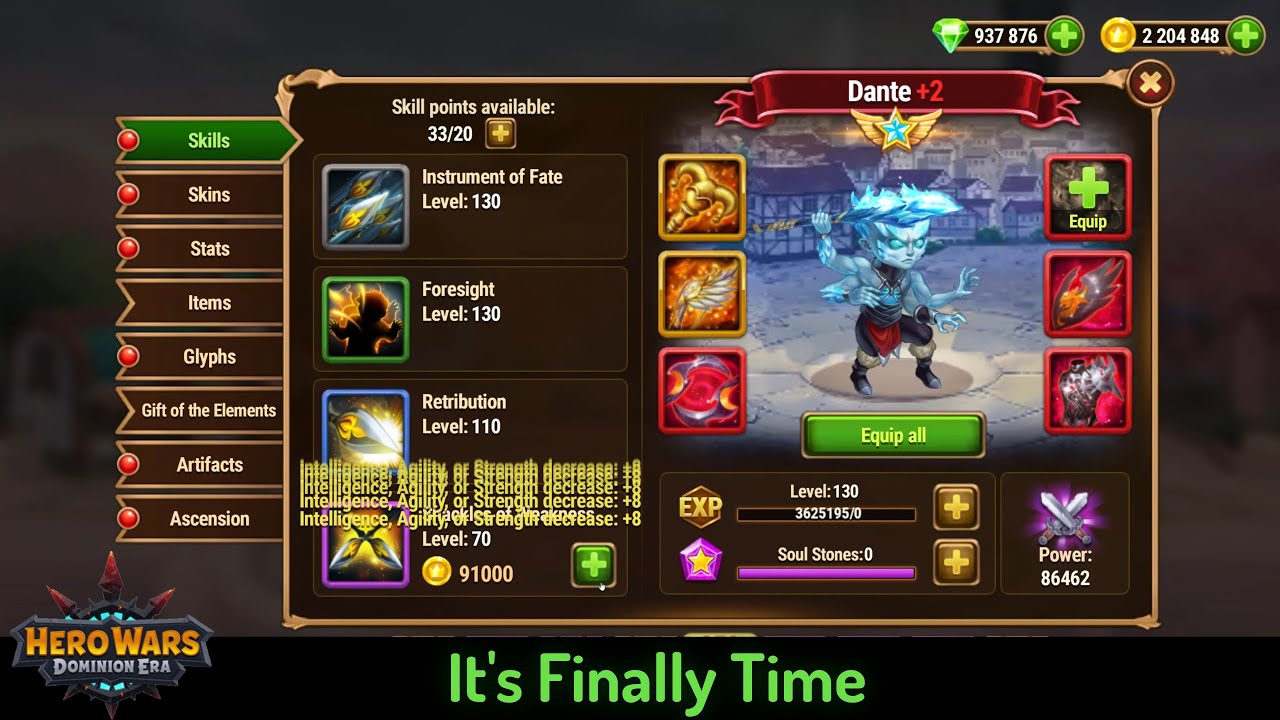Buffing Up Dante! &mdash; Hero Wars: Dominion Era