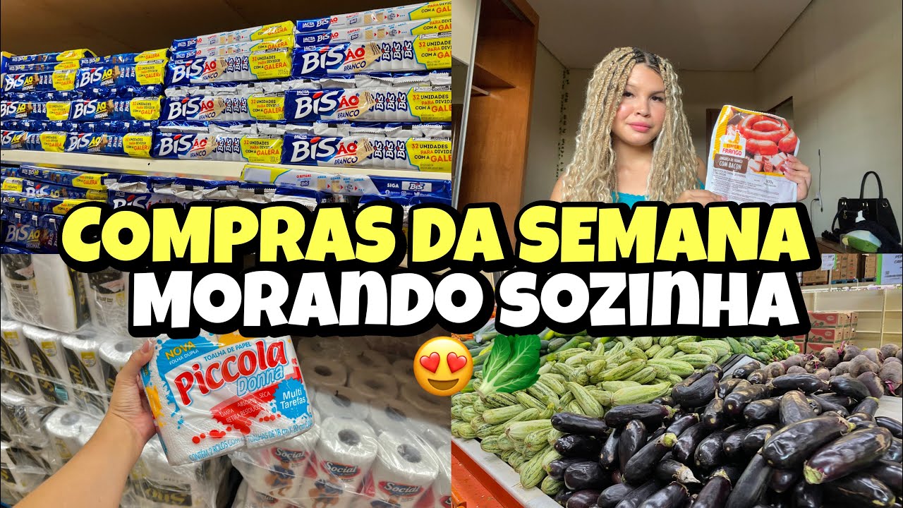 VLOG: COMPRAS DA SEMANA MORANDO SOZINHA AOS 20 ANOS 🥬😍
