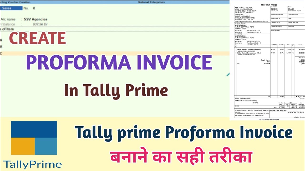 Proforma Invoice in Tally Prime l Automatic create Sale invoice against Proforma invoice।