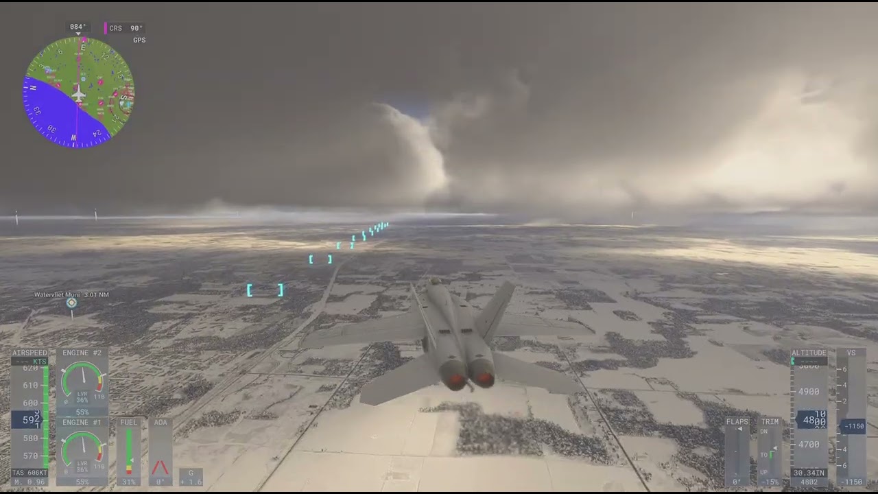 Flying fighter jet from Chicago to Kalamazoo
