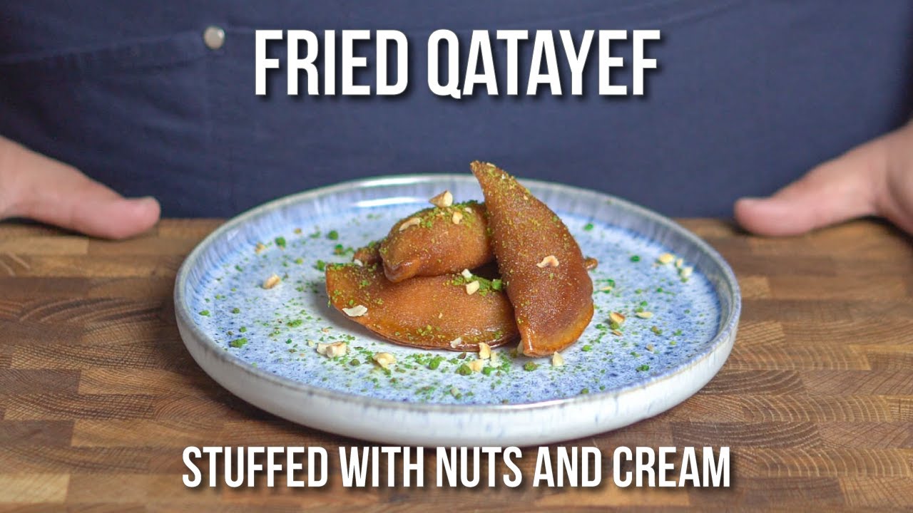 How to make Qatayef - Stuffed and fried Middle Eastern pancakes