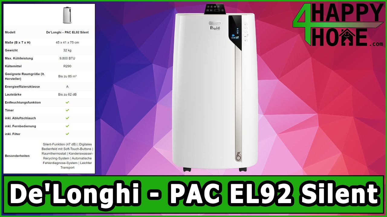 De'Longhi - PAC EL92 Silent | Leise mobile Klimaanlage | 9.800 BTU | Produktvorstellung