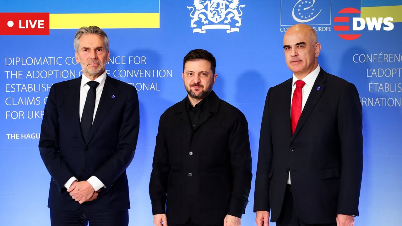 LIVE: European Leaders Address Ukraine&rsquo;s Compensation Claims at Hague Conference | AC1Z