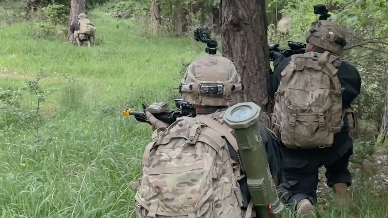 U.S. Soldiers assigned to 1-4 Infantry Regiment engage Czech Soldiers during CbR 17 in Hohenfels