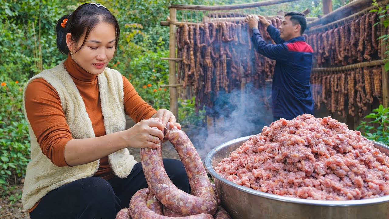 Ancient Fire Cooking! Sausage & Smoked Meat That Survive 365 Days Without Spoiling