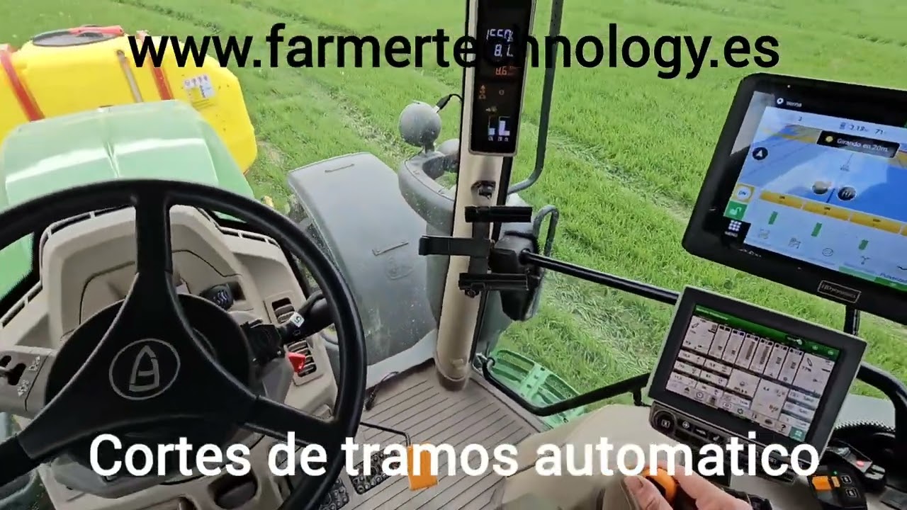 John Deere 6R150, pulverizador FITOTEC, ARAG, Autoguiado FJD y corte de tramos ATS FJDymamics.