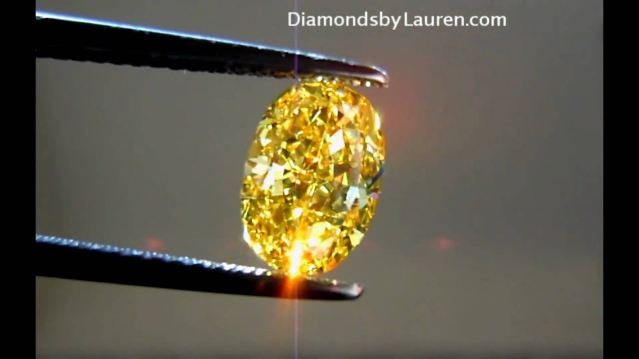 1.50 Fancy Vivid Yellow Oval Diamond GIA graded