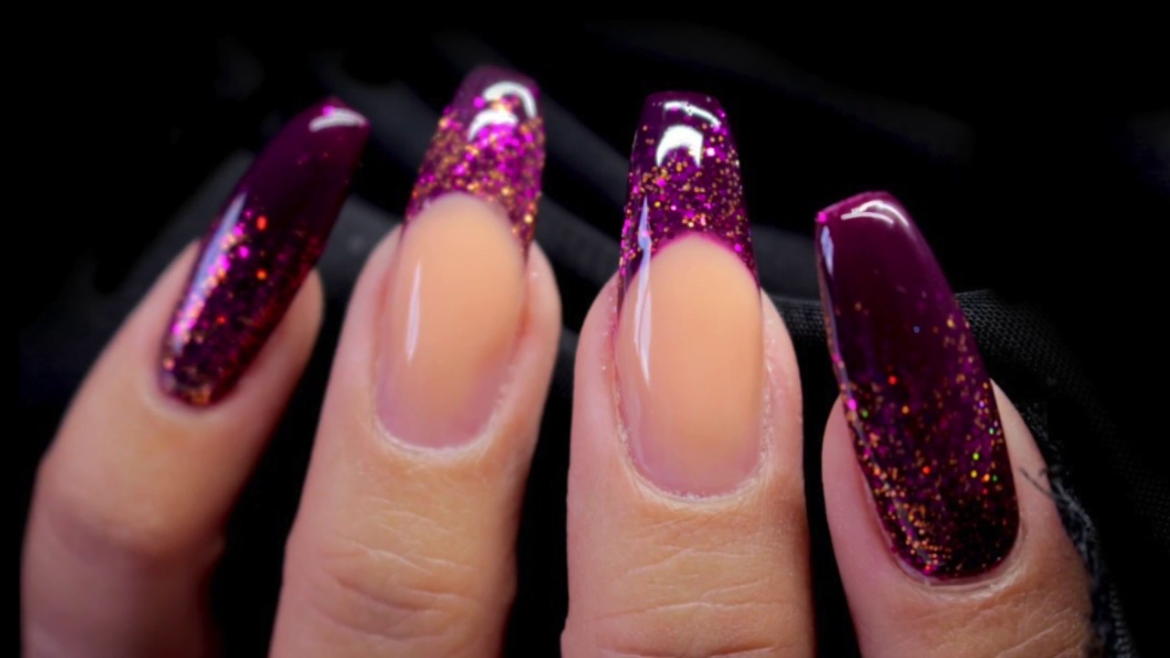 🍂AUTUMN/FALL ENCAPSULATED GLITTER DESIGN IN HARD GEL🍂