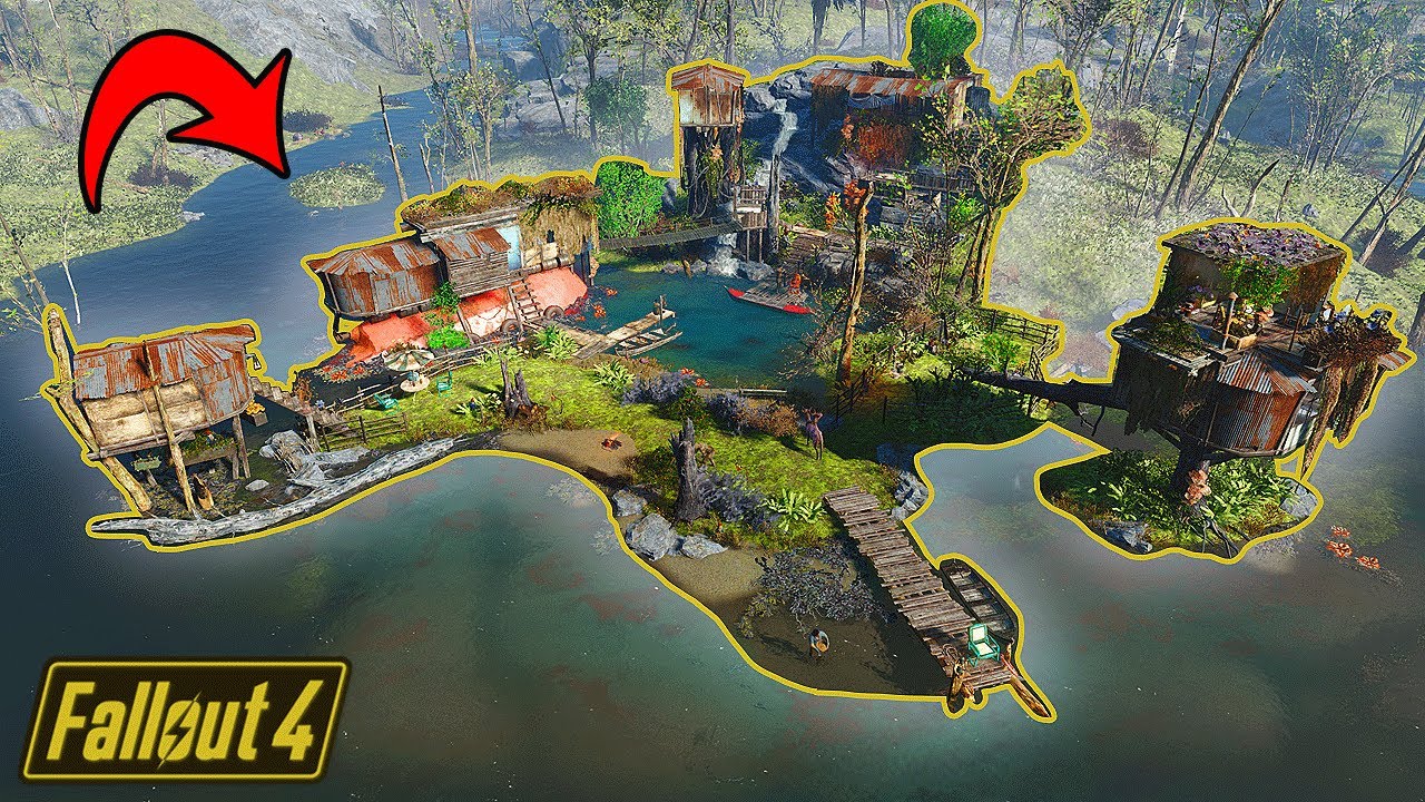 FALLOUT 4: Building a Lakeside Village  #fallout4 #fallout #fallout76