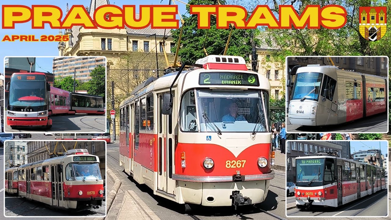 Beautiful PRAGUE TRAMS 🚊 in April 2025 - 4K