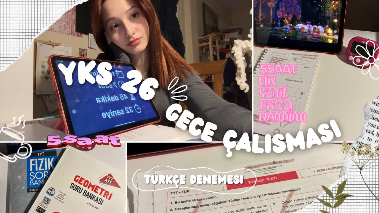Sabahlayalım|Yks mezun vlog (sabah dörde kadar çalışıyoruz.)|5 Saatlik Çalışmam 🎀 #yks  #yks26 