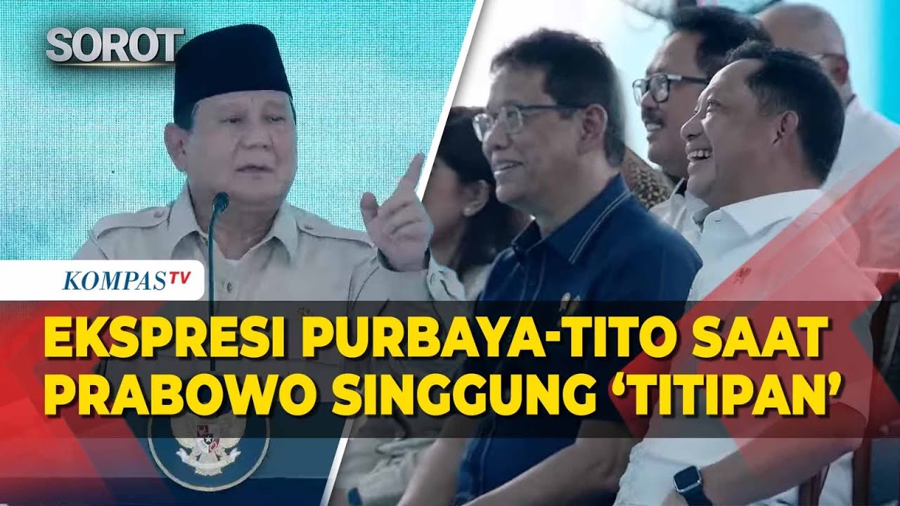 Ekspresi Menkeu Purbaya-Mendagri Tito saat Presiden Prabowo Singgung ‘Orang Titipan’