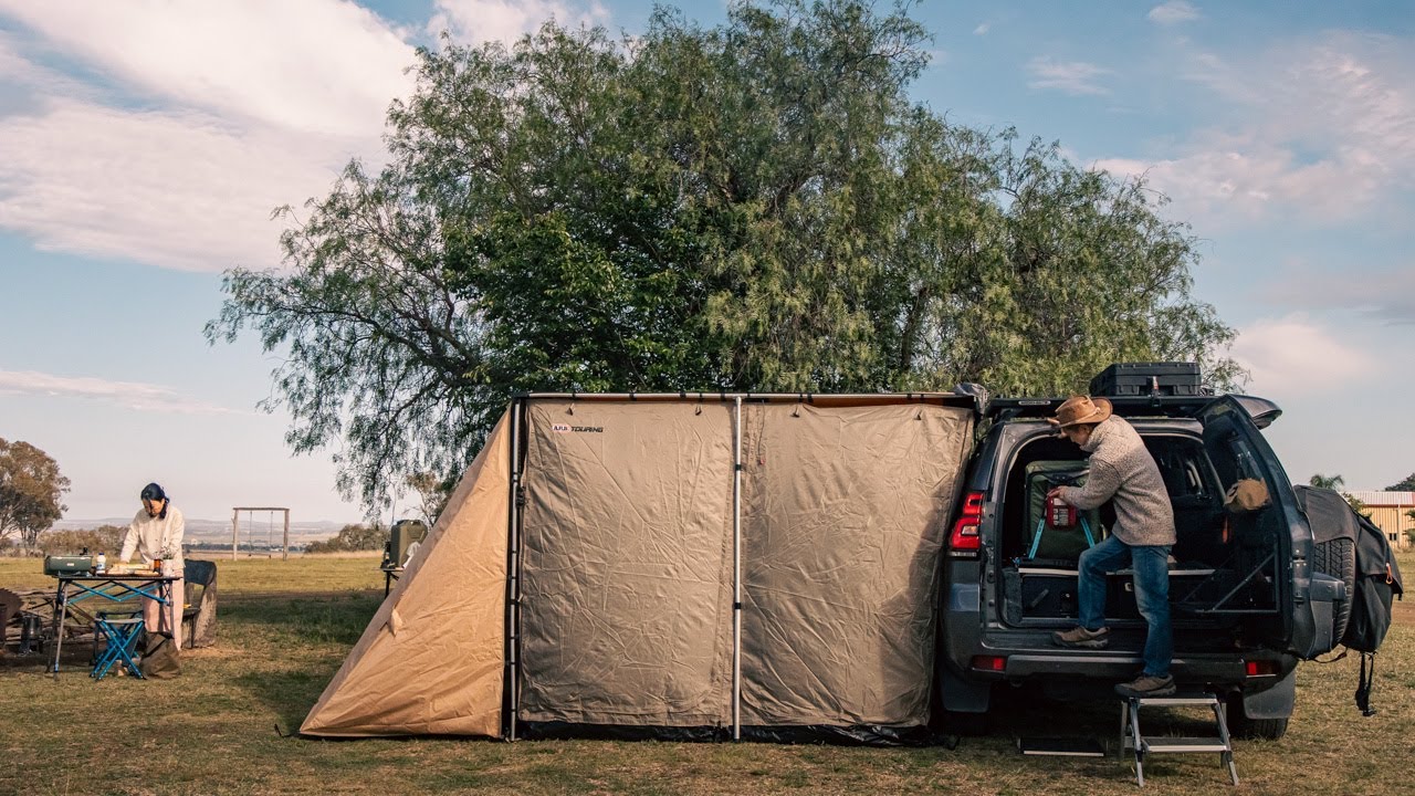 Camping at beautiful farm with ARB Alcove & Awning Room Tent | K-Food Jinseng Chicken Soup