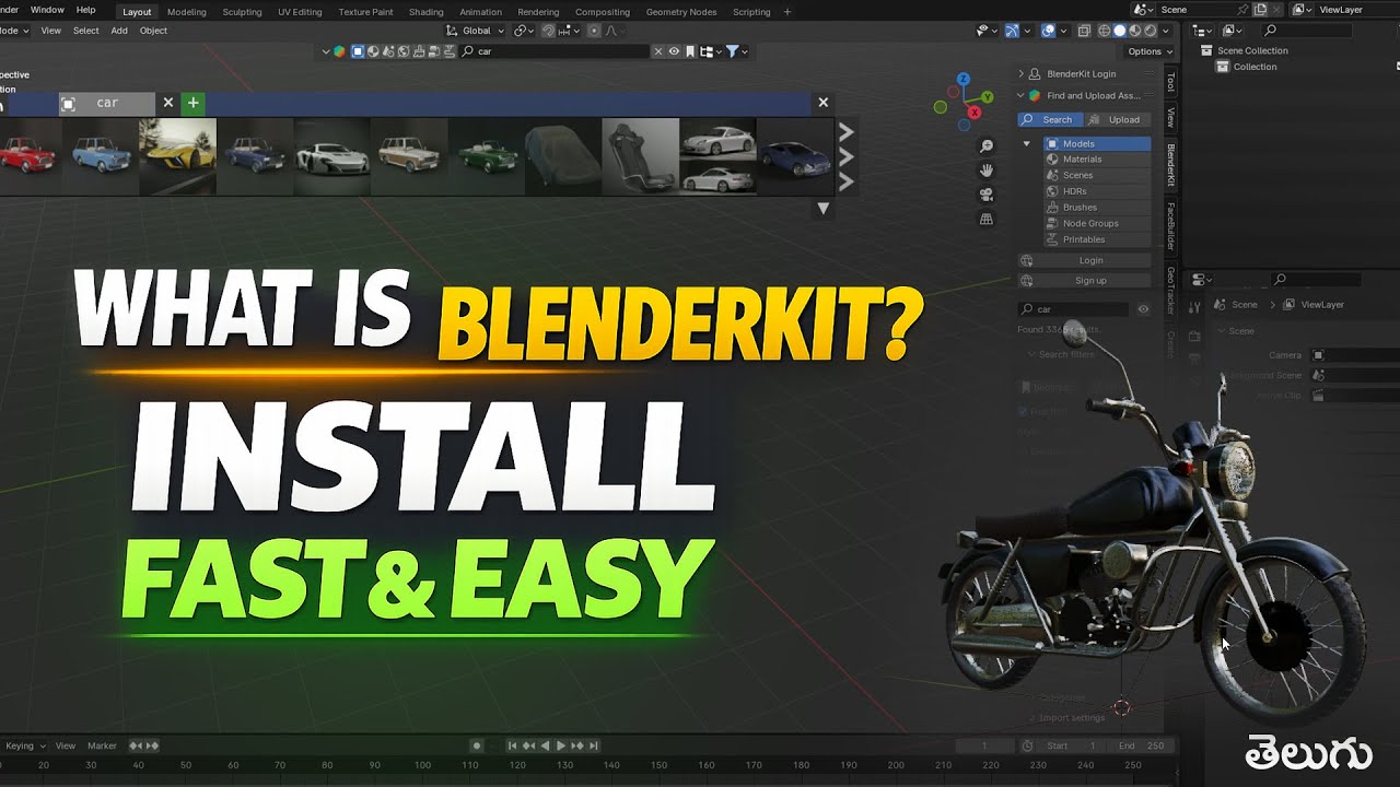 What Is BlenderKit & How to Install It in Blender #blendertutorial #infiflowtelugu