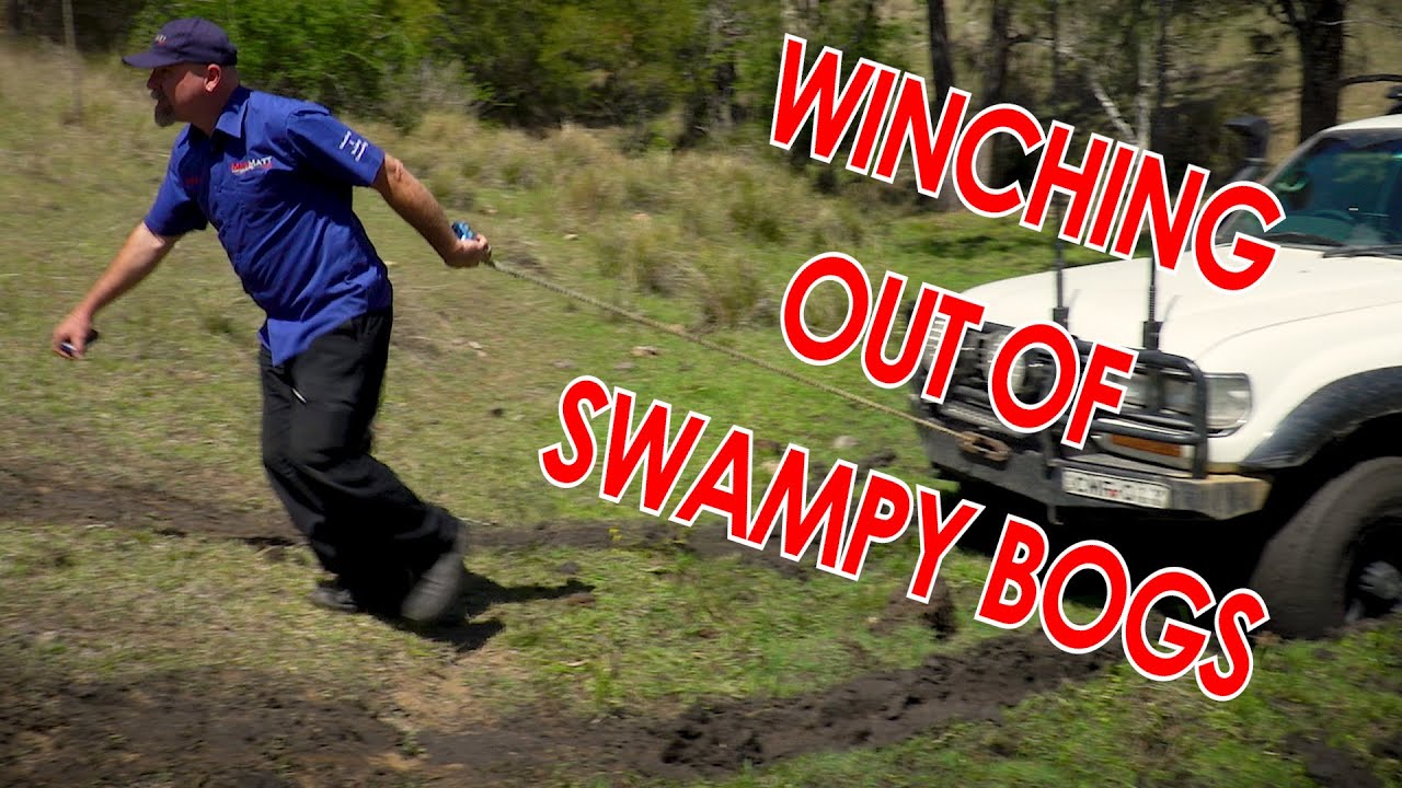 Winching my 4x4 out of a Muddy Bog Hole! Winch Recovery